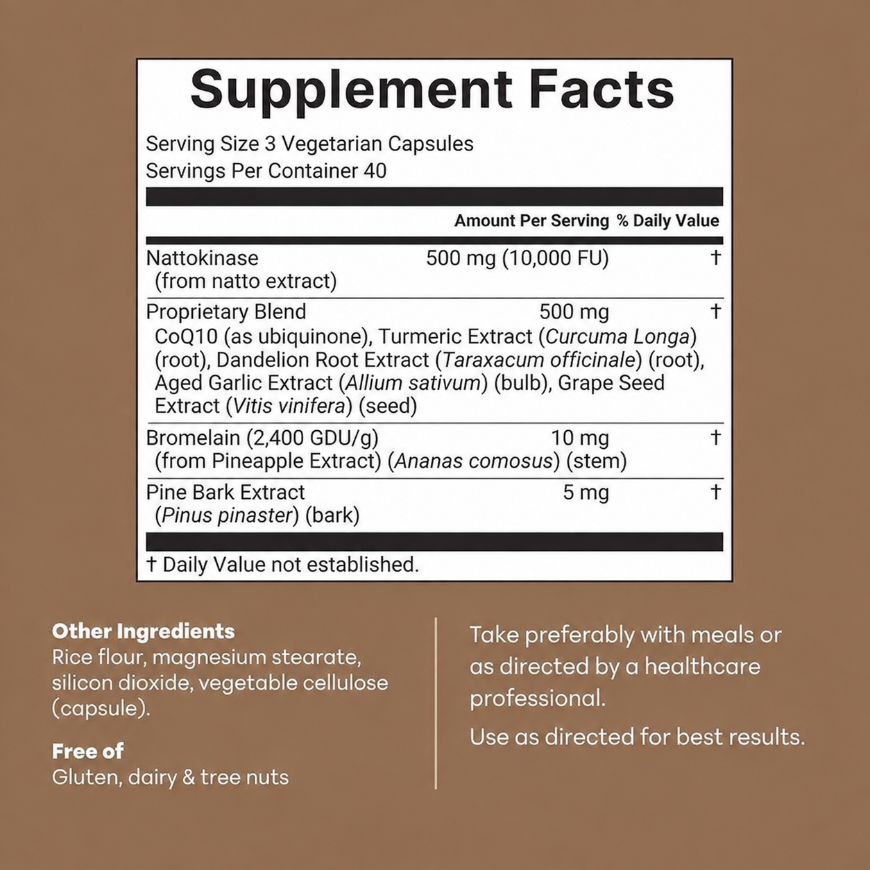 Nattokinase 10,000 FU Cardiovascular Support Complex