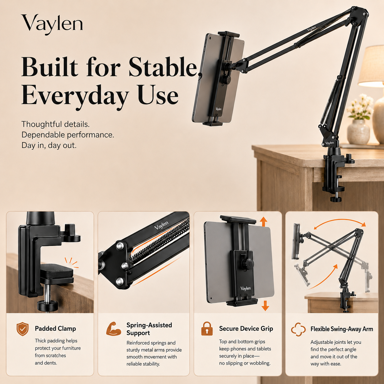 Vaylen EasyView™ - Hands-Free Phone & Tablet Mount