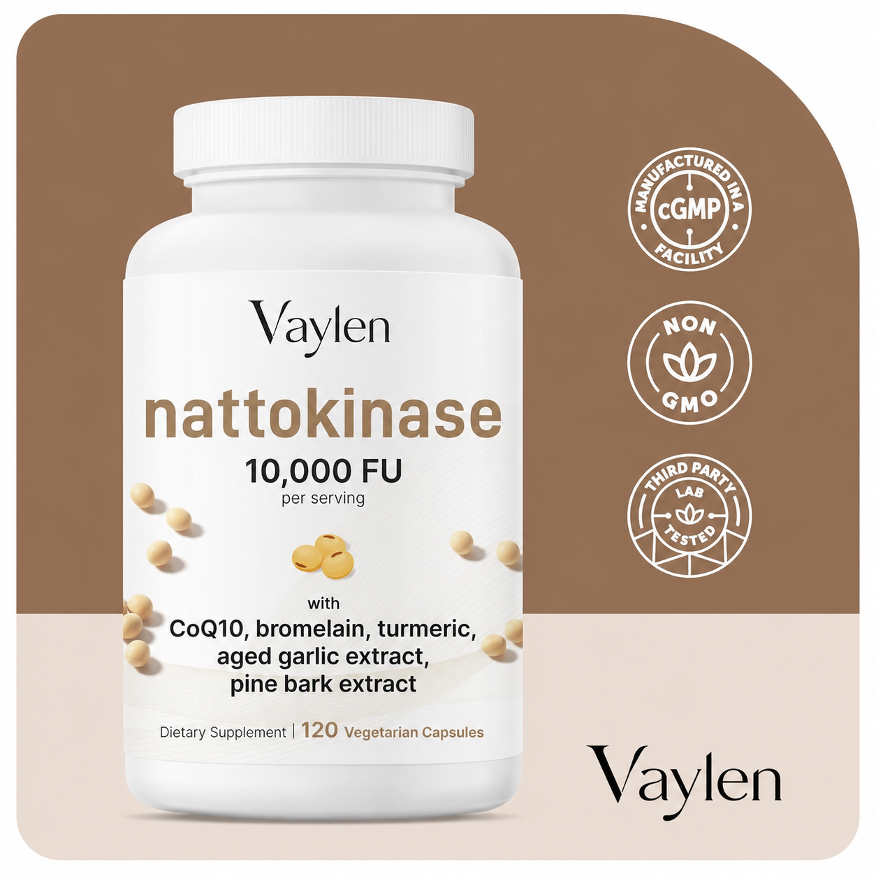 Nattokinase 10,000 FU Cardiovascular Support Complex