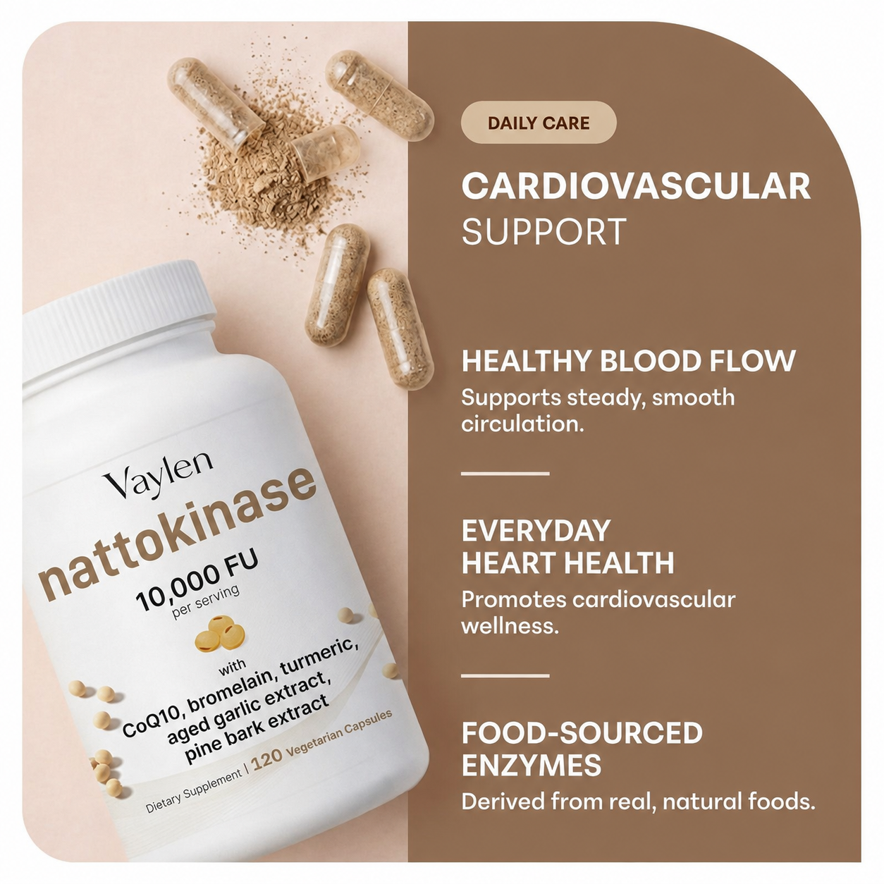 Nattokinase 10,000 FU Cardiovascular Support Complex