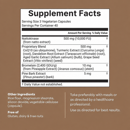 Nattokinase 10,000 FU Cardiovascular Support Complex